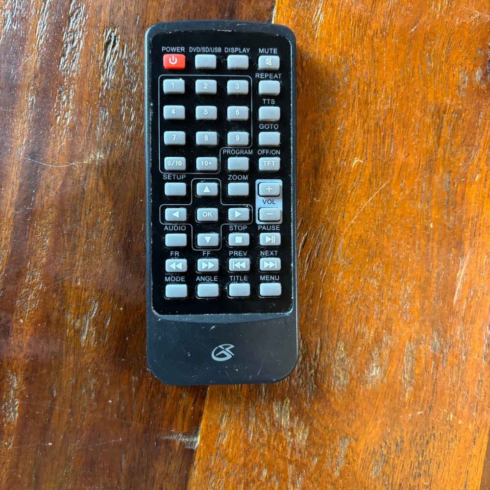 GPX Remote Control for DVD SD USB Media‎ Players Black Replacement Controller